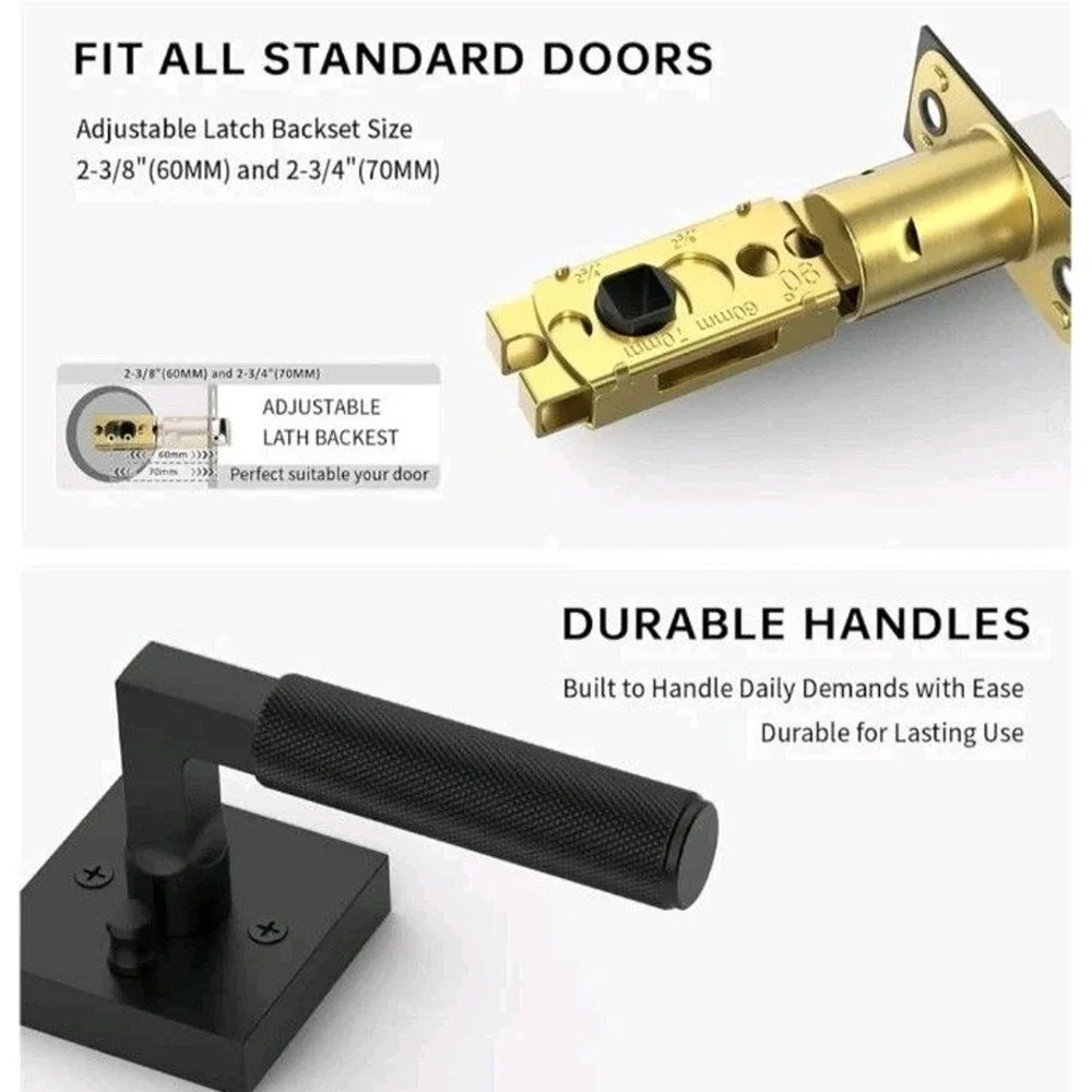 Filta Matte Black Privacy Door Level Knurled Handle Bathroom Bedroom NIB